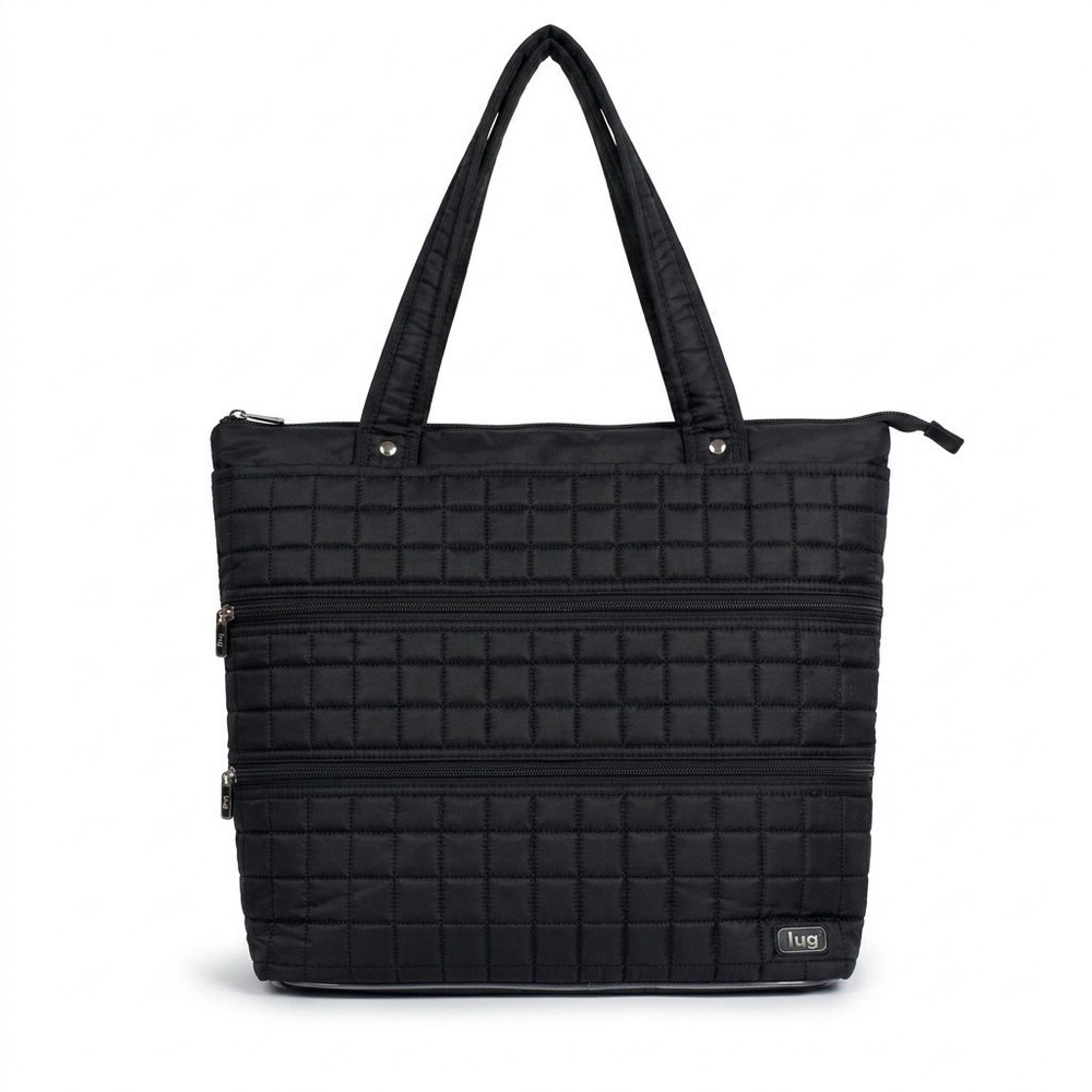 LUG Midnight Black TAXI Tote Quilted Satchel Taxicab Everyday Handbag